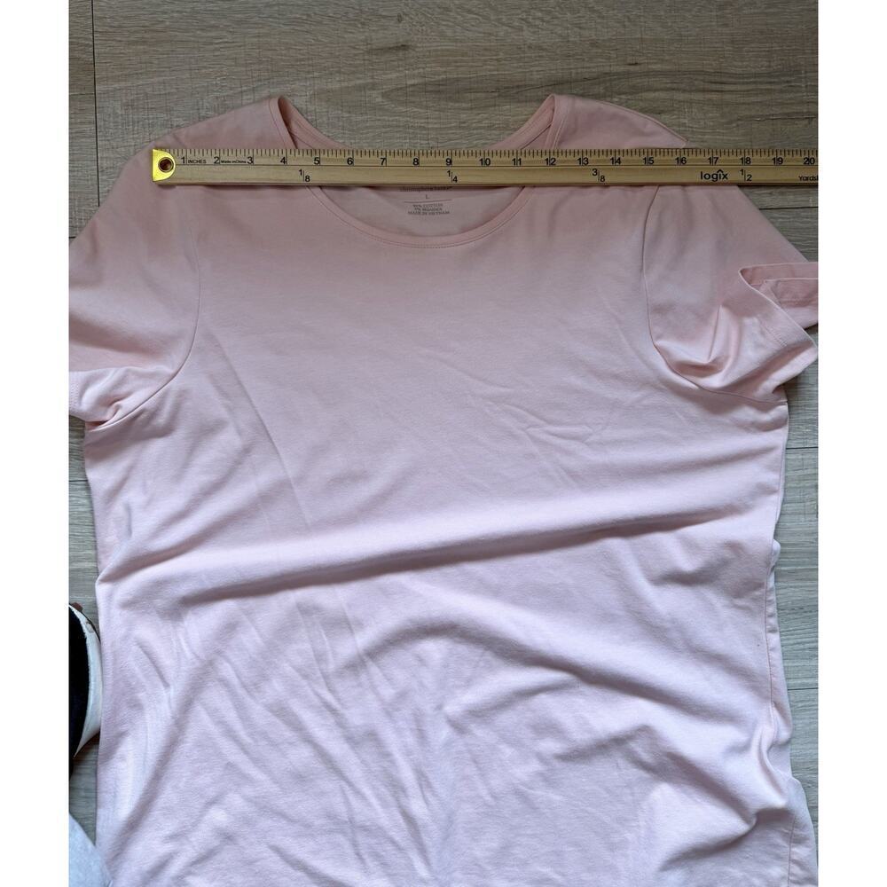 Christopher & Banks Pink Short Sleeve Stretch Tee Women’s Size Large - Picture 10 of 11
